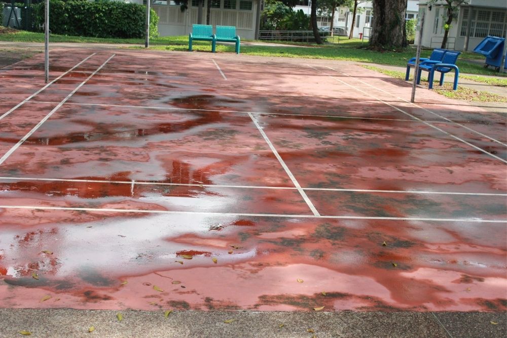 a wet playground
