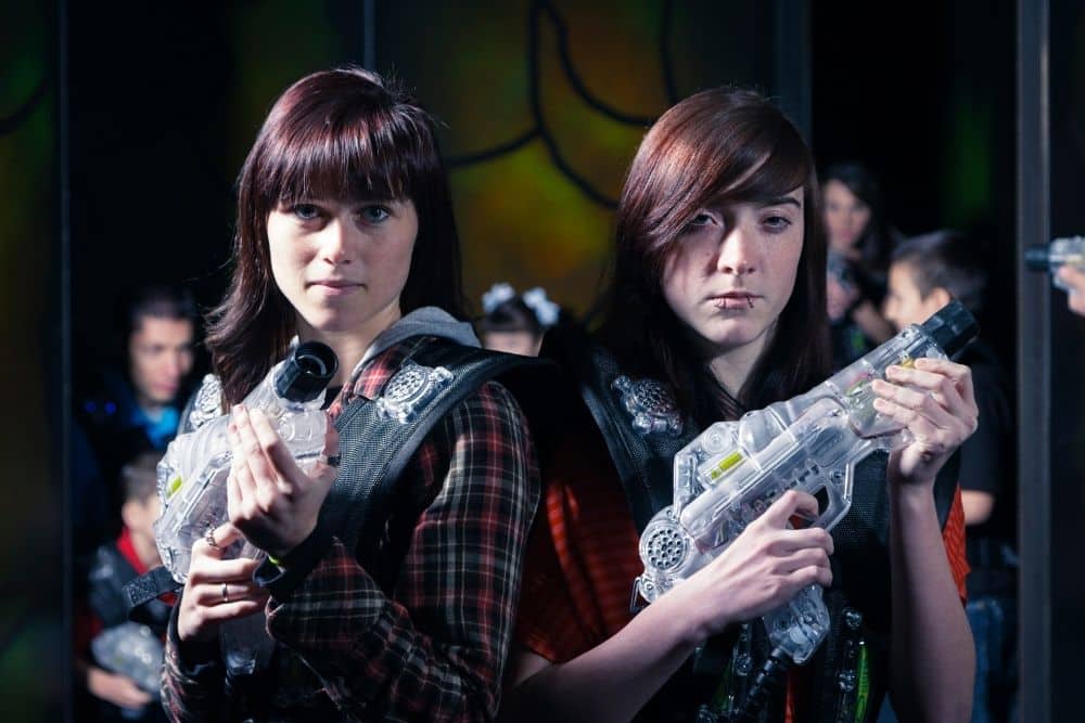 playing laser tag with your buddy