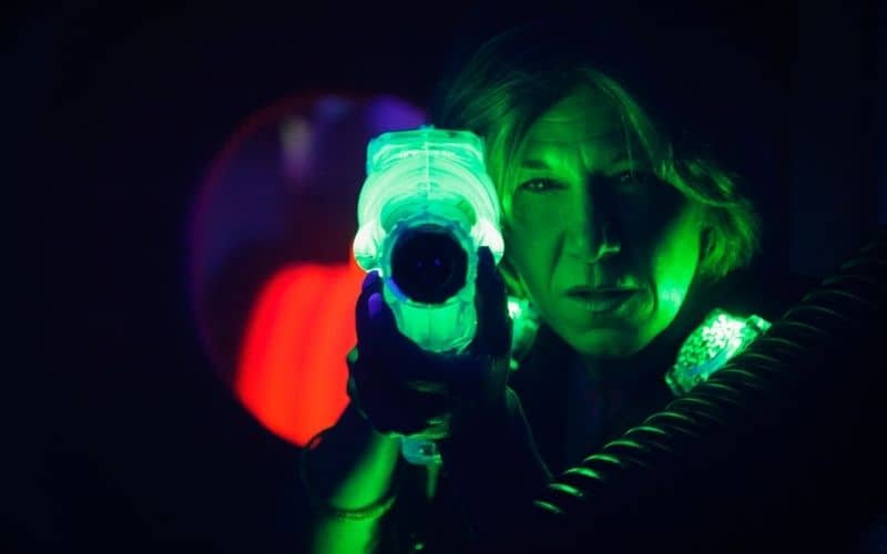 indoor laser tag with light-up equipment