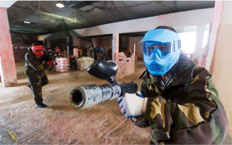 paintball with proper protective equipment